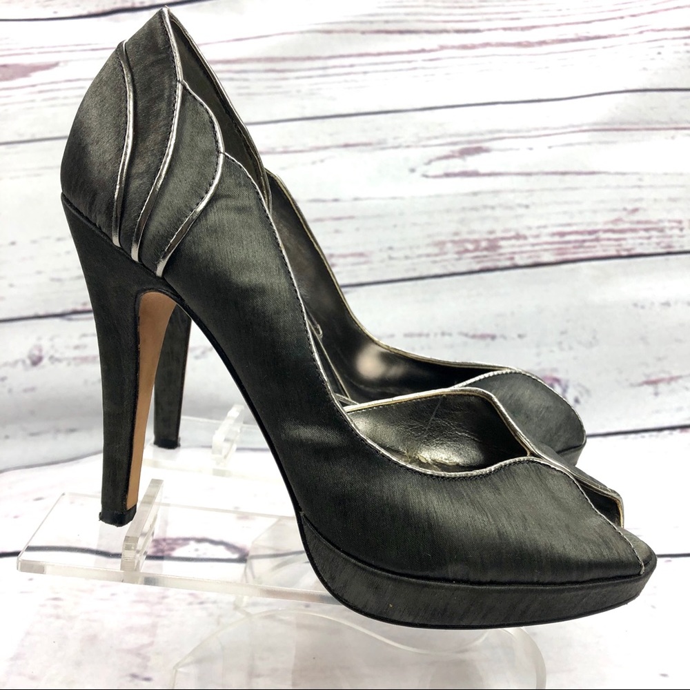 Steven Leadrole Satin Peep Toe Platform Shoes 5.5